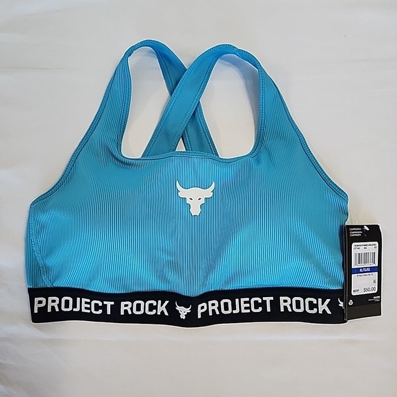 Under Armour Other - Under Armour‎ Project Rock Crossback Sports Bra Blue Women's XL Medium Support